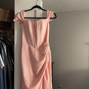 Elegant Pink Off-Shoulder Dress